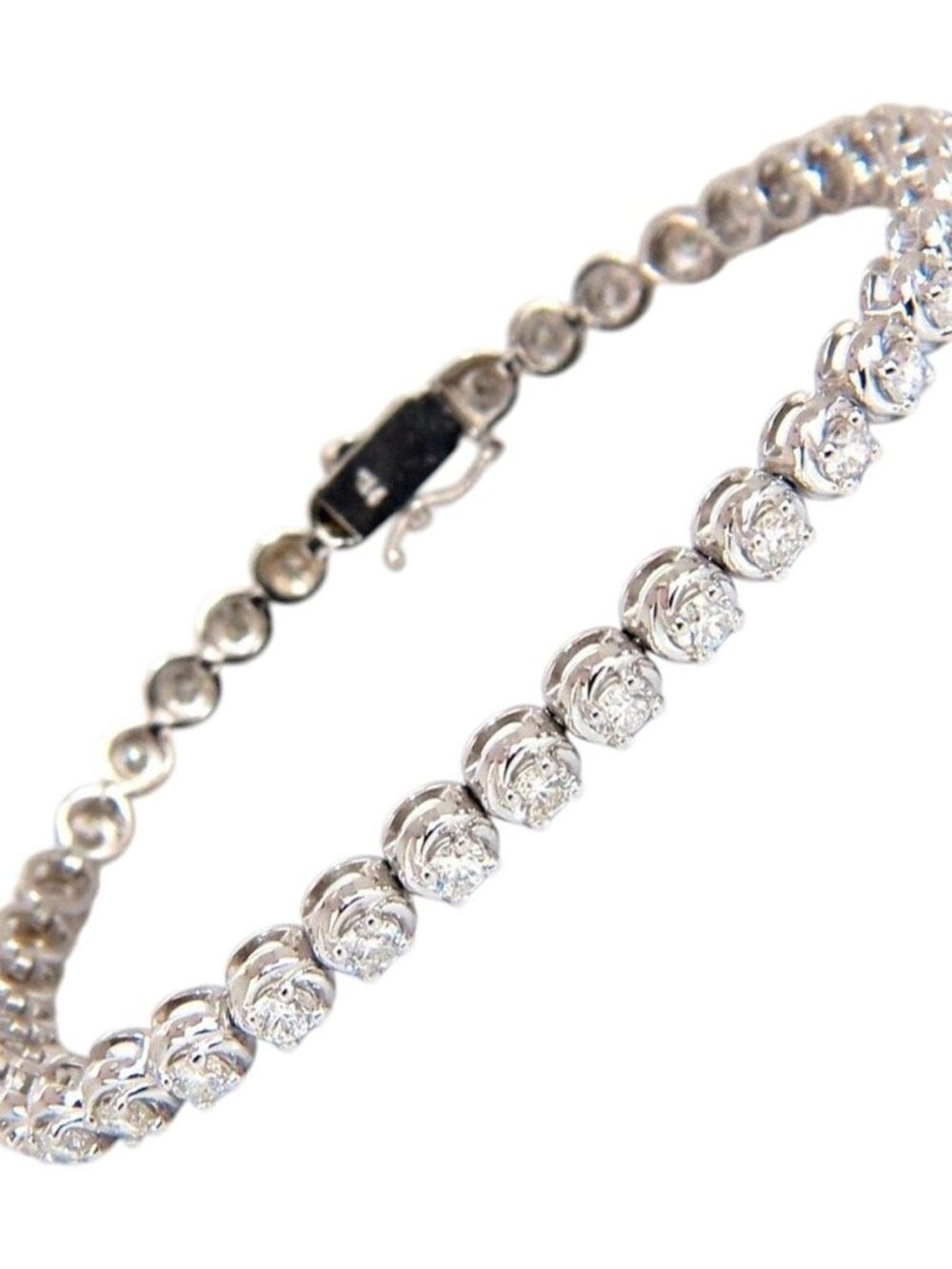3.50ct natural diamonds tennis bracelet 14kt 7 inch*